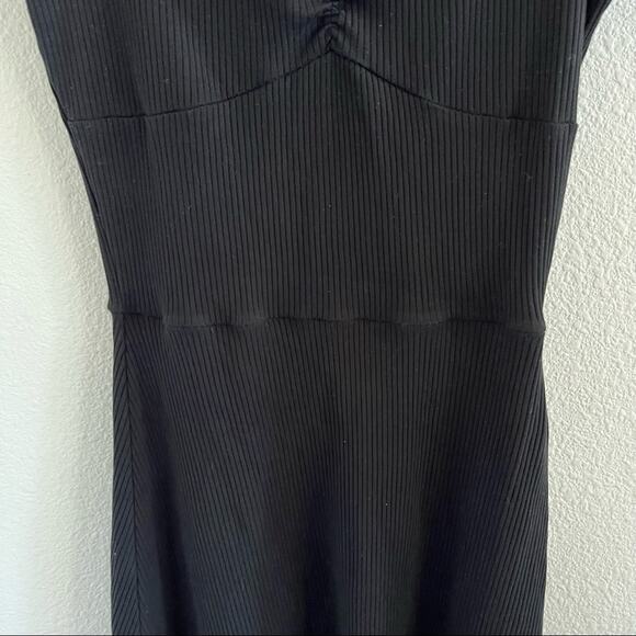 Reformation Black Ribbed Dress Mini Casual Sweetheart Neckline Small - Picture 5 of 9